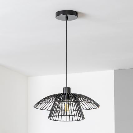 Brilagi - LED-pendel på vajer CERIA WIRE 1xE27/40W/230V Ø 38 cm svart