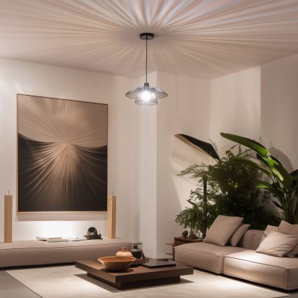 Brilagi - LED-pendel på vajer CERIA WIRE 1xE27/40W/230V Ø 38 cm svart