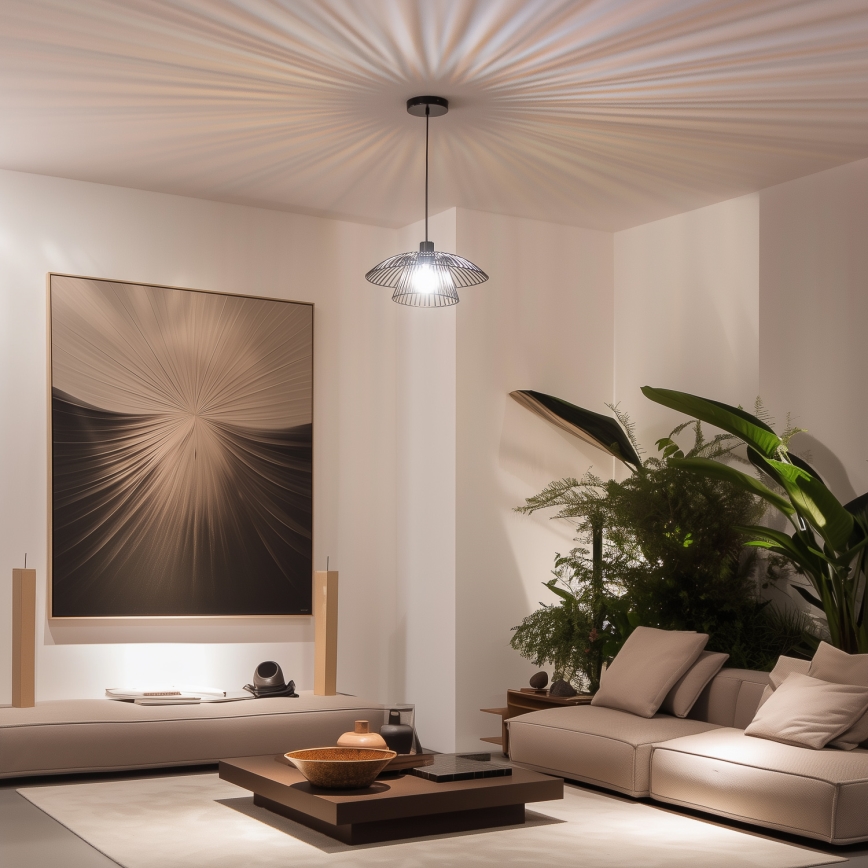 Brilagi - LED-pendel på vajer CERIA WIRE 1xE27/40W/230V Ø 38 cm svart