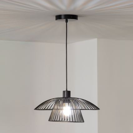 Brilagi - LED-pendel på vajer CERIA WIRE 1xE27/40W/230V Ø 38 cm svart
