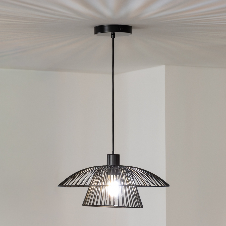 Brilagi - LED-pendel på vajer CERIA WIRE 1xE27/40W/230V Ø 38 cm svart