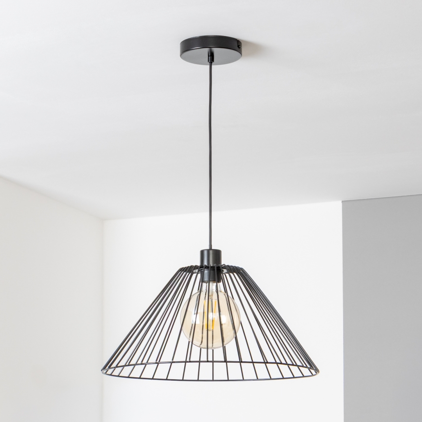 Brilagi - LED-pendel på vajer CERIA WIRE 1xE27/40W/230V Ø 45 cm svart