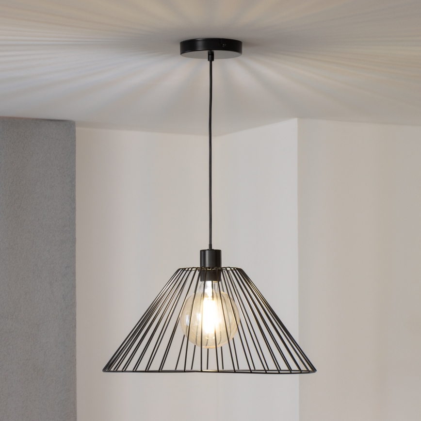 Brilagi - LED-pendel på vajer CERIA WIRE 1xE27/40W/230V Ø 45 cm svart