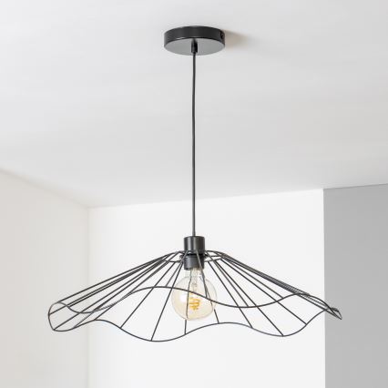 Brilagi - LED-pendel på vajer CERIA WIRE 1xE27/40W/230V Ø 60 cm svart