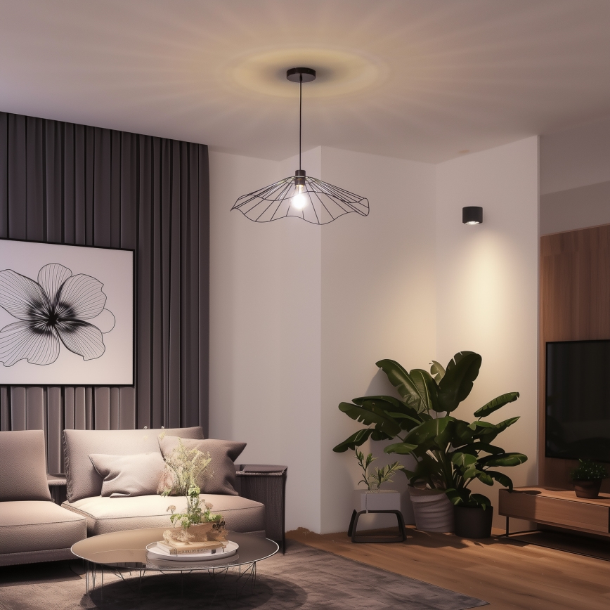 Brilagi - LED-pendel på vajer CERIA WIRE 1xE27/40W/230V Ø 60 cm svart