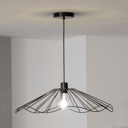 Brilagi - LED-pendel på vajer CERIA WIRE 1xE27/40W/230V Ø 60 cm svart
