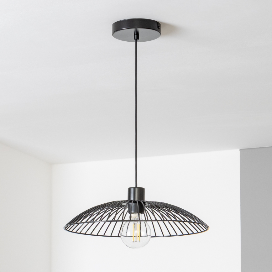 Brilagi - LED-pendel på vajer CERIA WIRE 1xE27/40W/230V Ø26 cm svart