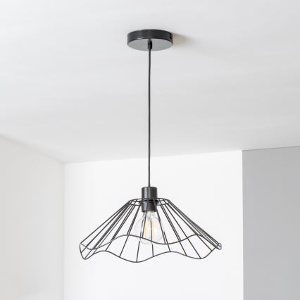 Brilagi - LED-pendellampa CERIA WIRE på vajer 1xE27/40W/230V Ø 40 cm svart