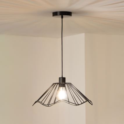 Brilagi - LED-pendellampa CERIA WIRE på vajer 1xE27/40W/230V Ø 40 cm svart