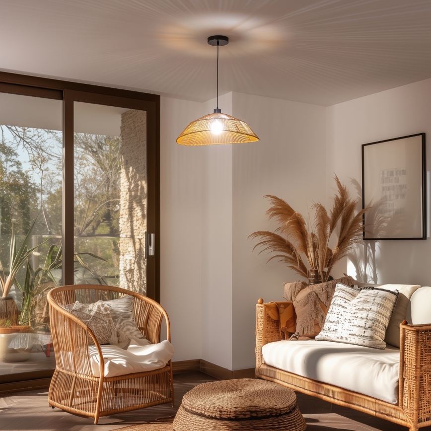 Brilagi - LED-pendellampa på kabel CERIA BOHO 1xE27/40W/230V Ø 50 cm brun