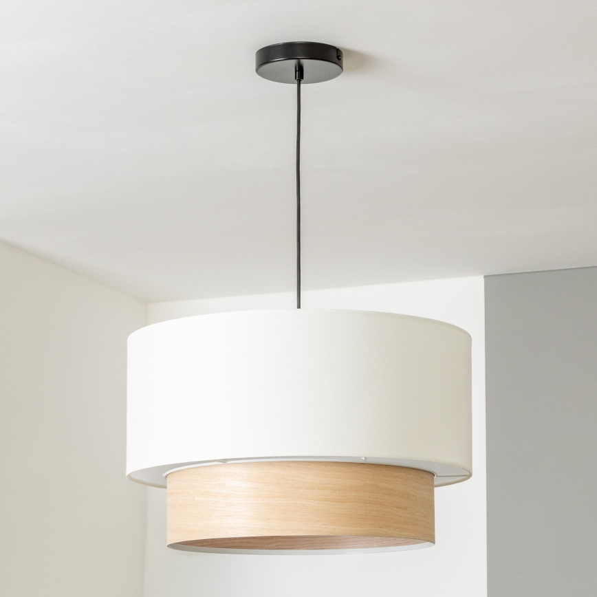 Brilagi - LED-pendellampa på vajer CERIA 1xE27/40W/230V Ø 50 cm vit/beige