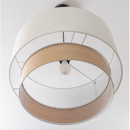 Brilagi - LED-pendellampa på vajer CERIA 1xE27/40W/230V Ø 50 cm vit/beige