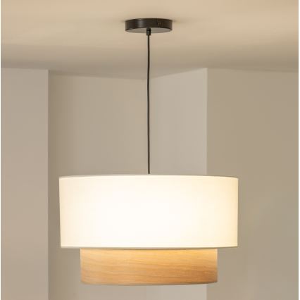 Brilagi - LED-pendellampa på vajer CERIA 1xE27/40W/230V Ø 50 cm vit/beige