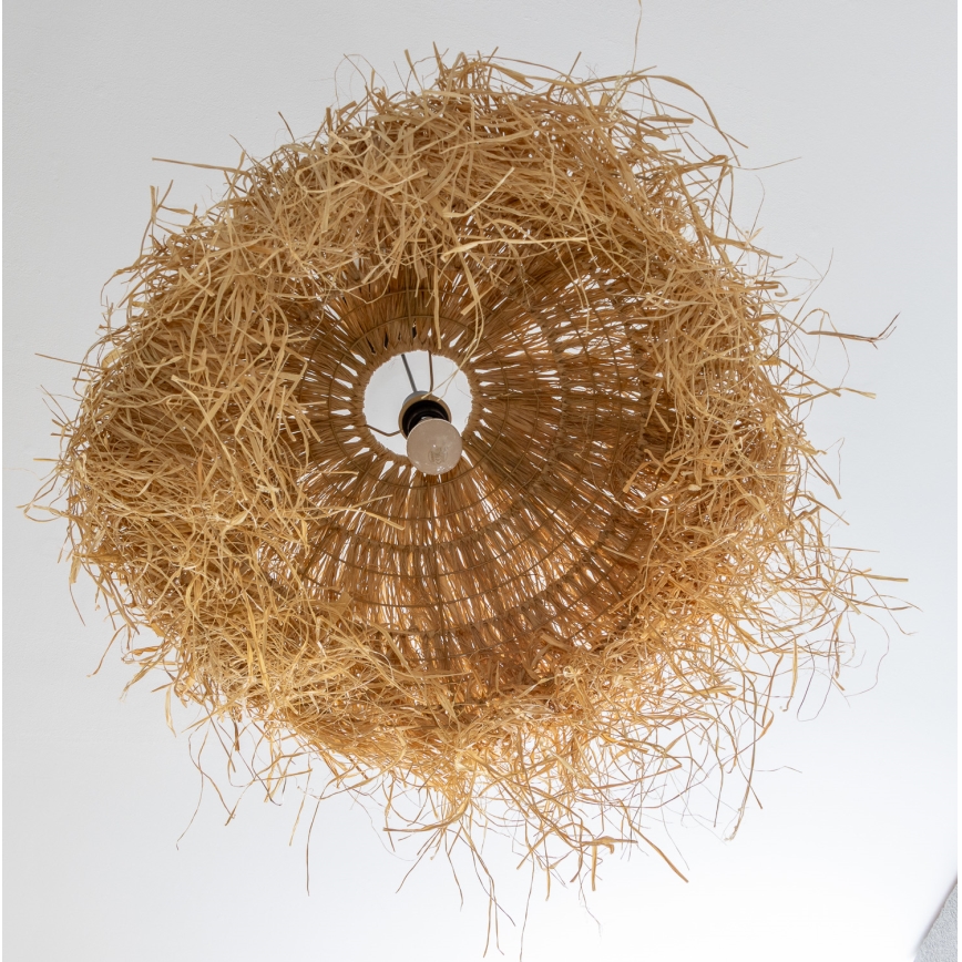 Brilagi - LED-pendellampa på vajer CERIA BOHO 1xE27/40W/230V Ø 60 cm raffia