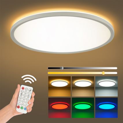 Brilagi - LED RGBW Dimbar taklampa ULTRA SLIM LED/18W/230V 2700-6500K Ø 30 cm vit + fjärrkontroll