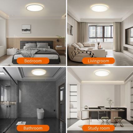 Brilagi - LED RGBW Dimbar taklampa ULTRA SLIM LED/18W/230V 2700-6500K Ø 30 cm vit + fjärrkontroll