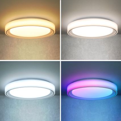 Brilagi - LED RGB dimbar taklampa FLOCO LED/30W/230V 3000-6500K Wi-Fi Tuya + LED/6W + fjärrkontroll