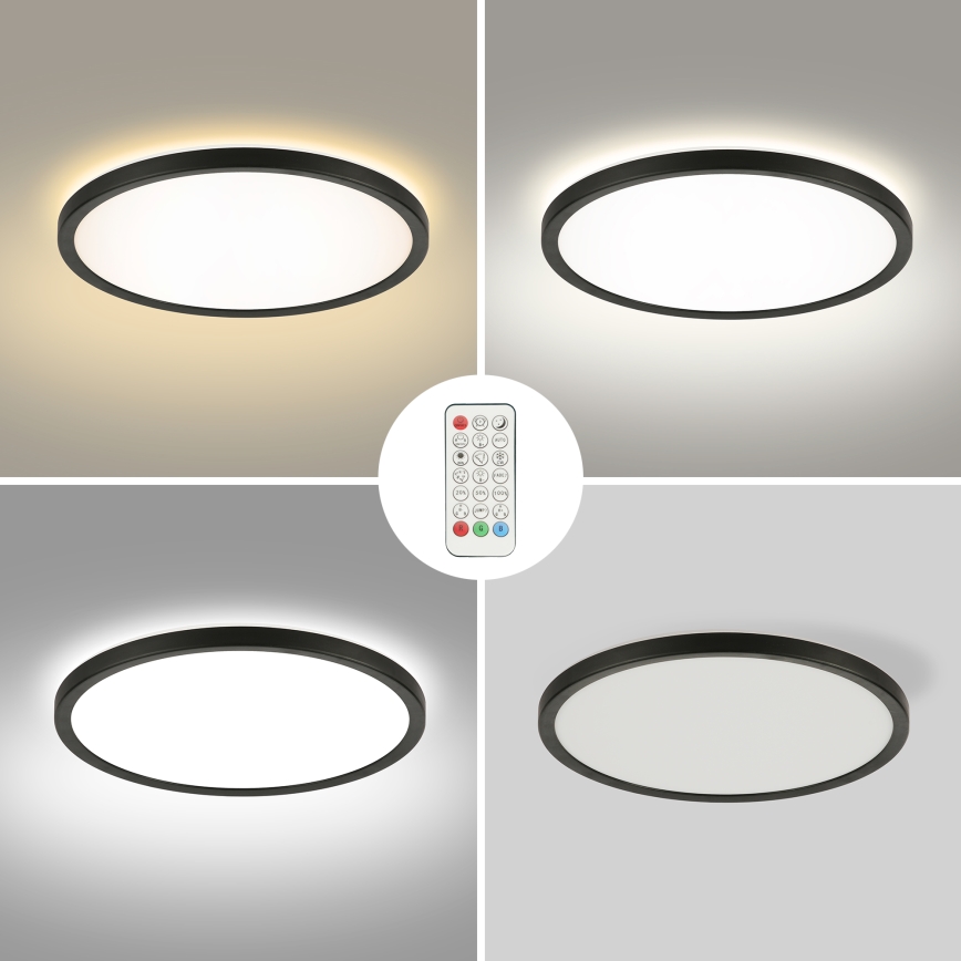 Brilagi - LED RGBW Dimbar taklampa ULTRA SLIM LED/18W/230V 2700-6500K diameter 30 cm svart + fjärrkontroll