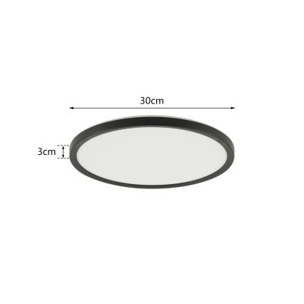 Brilagi - LED RGBW Dimbar taklampa ULTRA SLIM LED/18W/230V 2700-6500K diameter 30 cm svart + fjärrkontroll