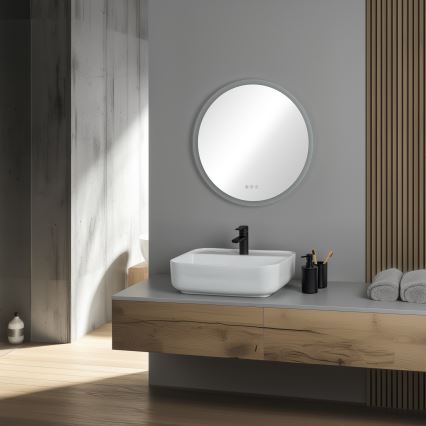 Brilagi - LED RGBW dimbar uppvärmd badrumsspegel med bakgrundsbelysning CLARA PRO LED/18,5W/230V Ø 60 cm 3000/4000/6500K IP44 CRI 90