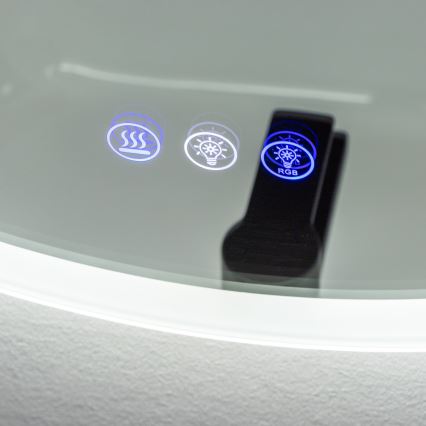 Brilagi - LED RGBW dimbar uppvärmd badrumsspegel med bakgrundsbelysning CLARA PRO LED/18,5W/230V Ø 60 cm 3000/4000/6500K IP44 CRI 90