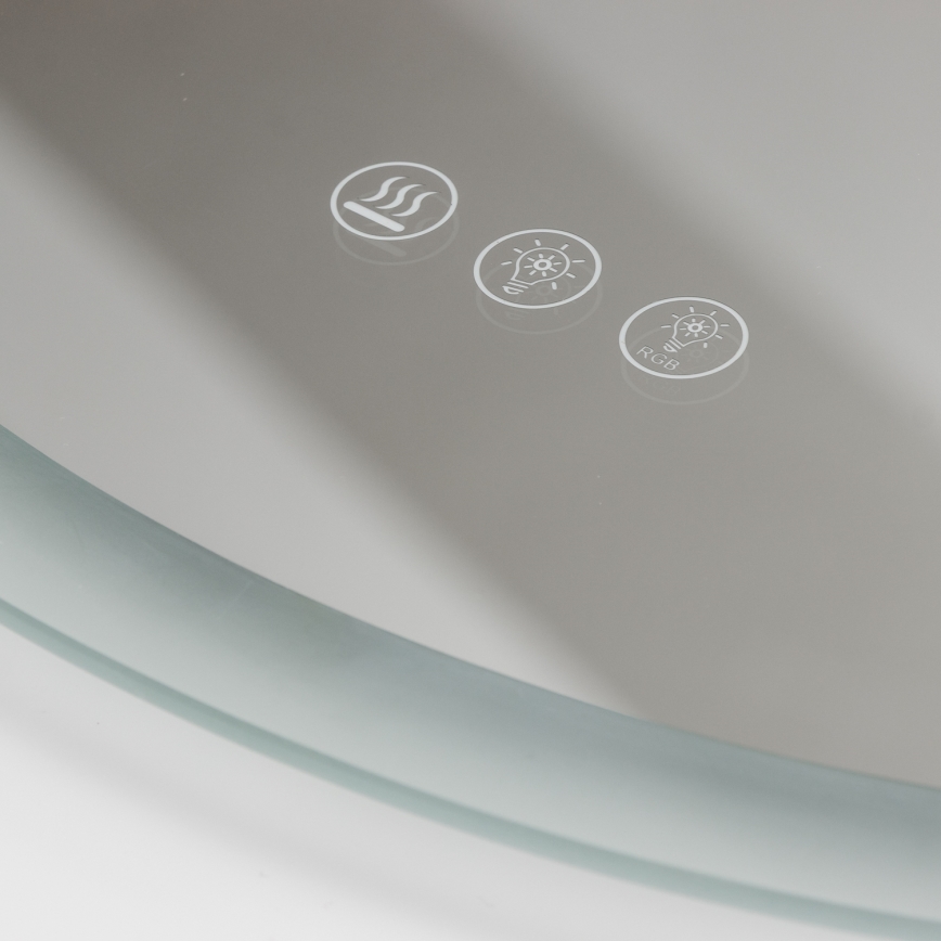 Brilagi - LED RGBW dimbar uppvärmd badrumsspegel med bakgrundsbelysning CLARA PRO LED/18,5W/230V Ø 60 cm 3000/4000/6500K IP44 CRI 90