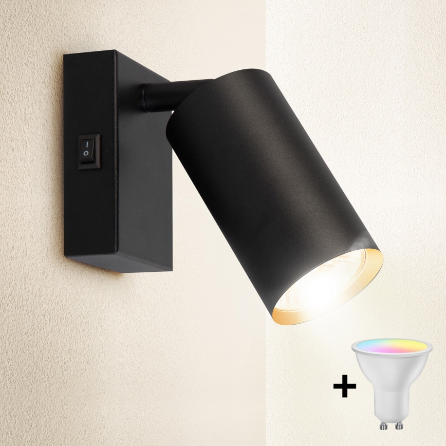 Brilagi - LED RGBW dimbar väggspot SELE 1xGU10/6,5W/230V 2700-6500K svart/guld