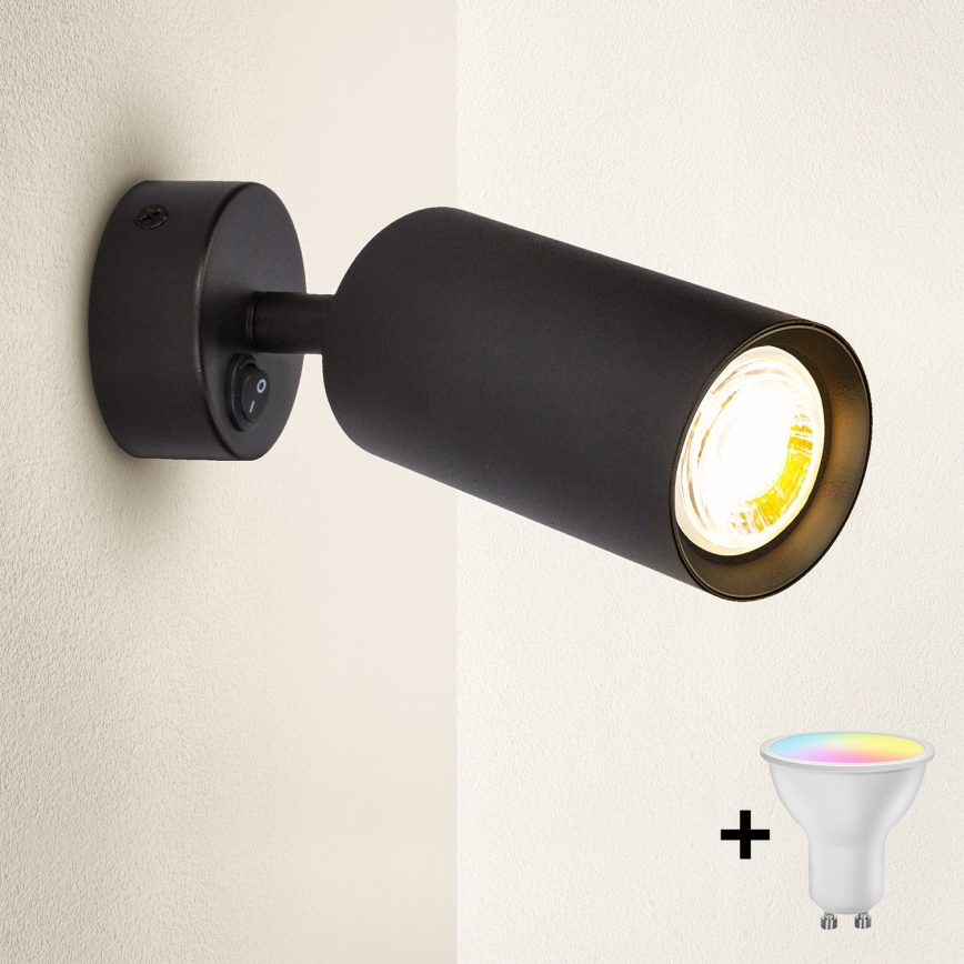 Brilagi - LED RGBW Dimbart väggspot SELE 1xGU10/6,5W/230V 2700-6500K svart