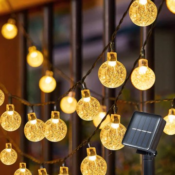 Brilagi - LED Solar Dekorativ slinga BUBBLE 200xLED/8 funktioner 20m IP65 varm vit