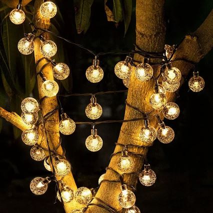 Brilagi - LED Solar Dekorativ slinga BUBBLE 200xLED/8 funktioner 20m IP65 varm vit