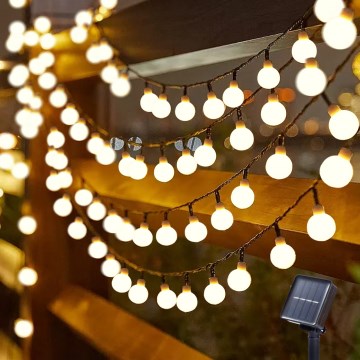 Brilagi - LED Solcell Dekorativ slinga BUBBLE 200xLED/8 funktioner 20m IP65 varm vit