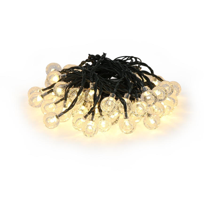 Brilagi - LED Solcell dekorativ slinga BUBBLE 50xLED/8 funktioner 7m IP65 varm vit 600 mAh