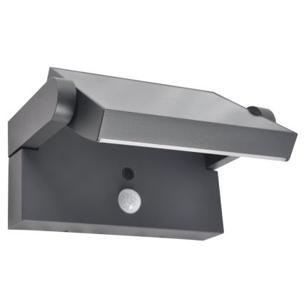 Brilagi - LED Solcellsvägglampa med rörelse- och skymningssensor ANKLE LED/10W/3,7V 3000 mAh 4000K IP65 antracit