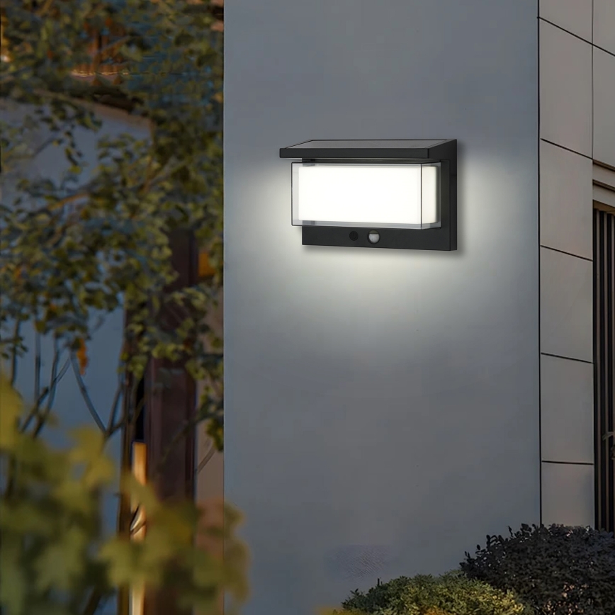 Brilagi - LED solcell väggbelysning med sensor SOL LUME LED/10W/3,7V 4000 mAh IP44