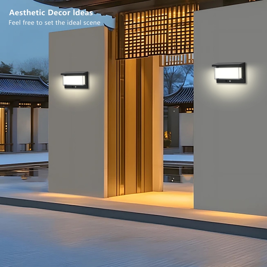 Brilagi - LED solcell väggbelysning med sensor SOL LUME LED/10W/3,7V 4000 mAh IP44