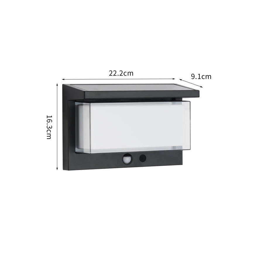 Brilagi - LED solcell väggbelysning med sensor SOL LUME LED/10W/3,7V 4000 mAh IP44