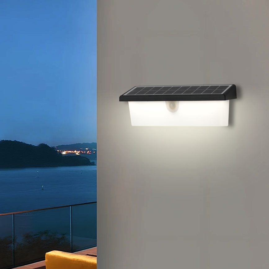 Brilagi - LED solcell väggbelysning med sensor SOL RAY LED/6W/3,7V 2200 mAh IP44