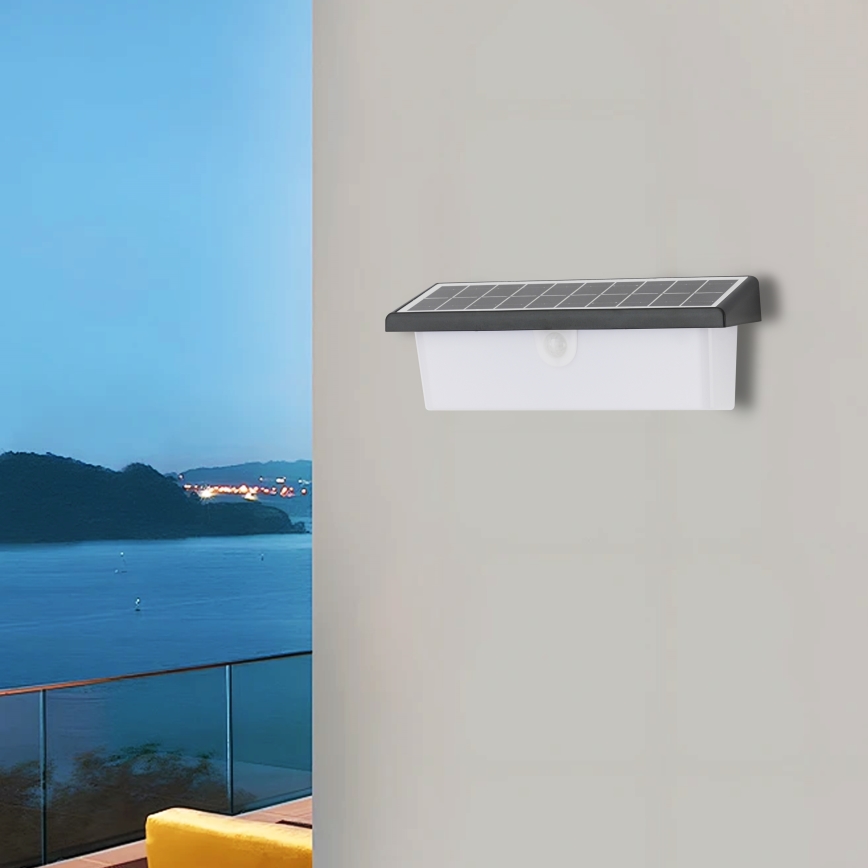 Brilagi - LED solcell väggbelysning med sensor SOL RAY LED/6W/3,7V 2200 mAh IP44