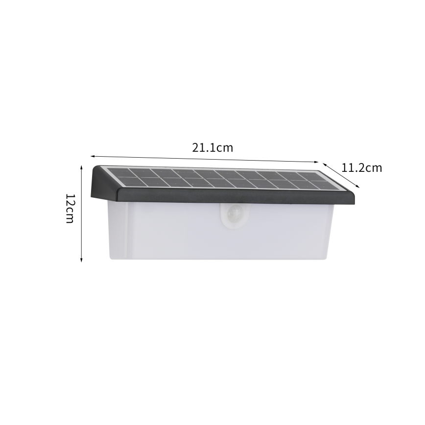 Brilagi - LED solcell väggbelysning med sensor SOL RAY LED/6W/3,7V 2200 mAh IP44