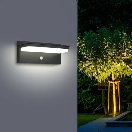 Brilagi - LED solcell väggbelysning med sensor SOL SENSE LED/10W/3,7V 4000 mAh IP44