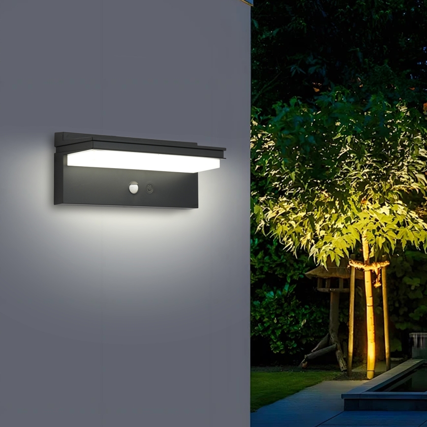 Brilagi - LED solcell väggbelysning med sensor SOL SENSE LED/10W/3,7V 4000 mAh IP44