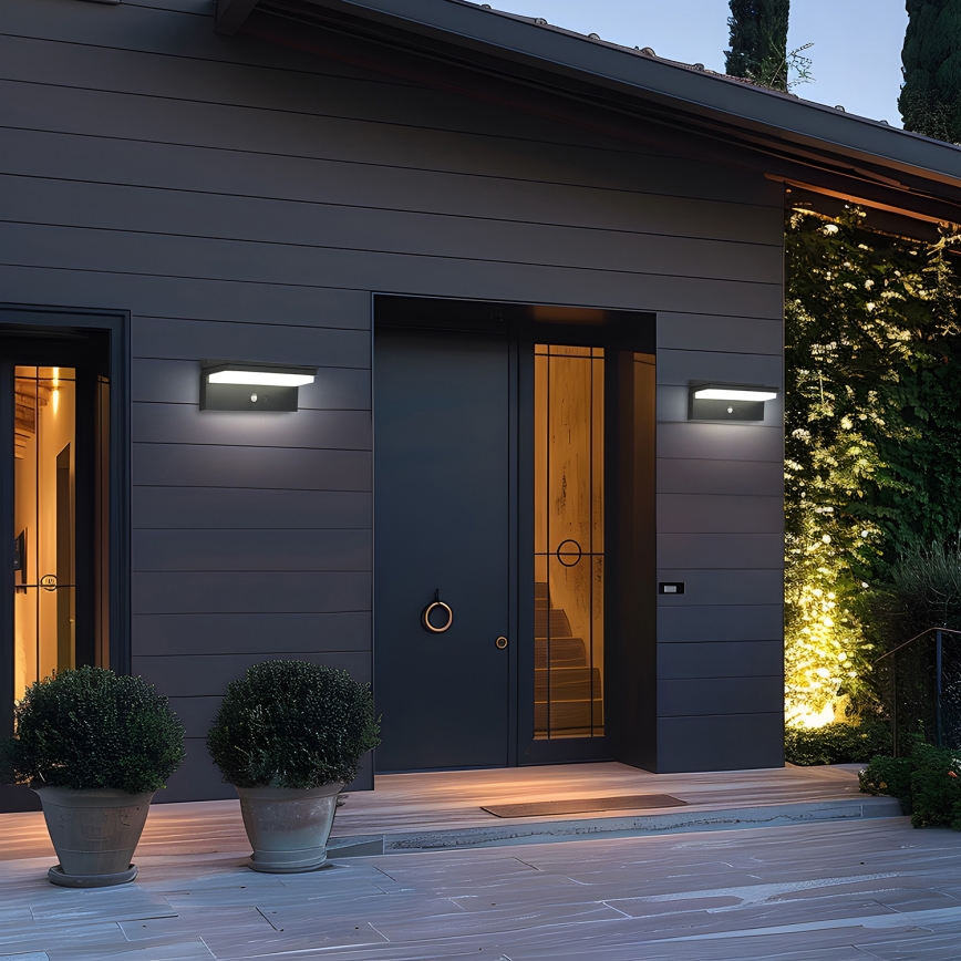 Brilagi - LED solcell väggbelysning med sensor SOL SENSE LED/10W/3,7V 4000 mAh IP44