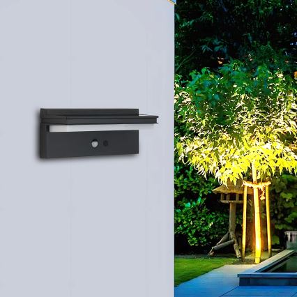 Brilagi - LED solcell väggbelysning med sensor SOL SENSE LED/10W/3,7V 4000 mAh IP44