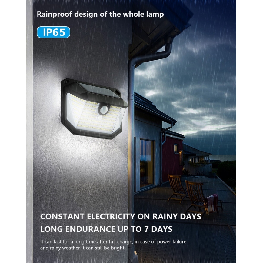 Brilagi - LED solcell väggbelysning med sensor WALLIE LED/4W/5,5V 6500K IP65