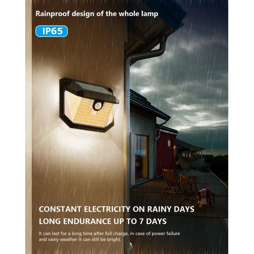 Brilagi - LED solcell väggbelysning med sensor WALLIE LED/4W/5,5V 3000K IP65