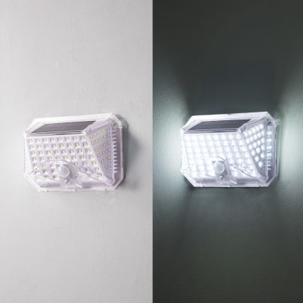 Brilagi - LED solcell väggbelysning med sensor WALLIE LED/4W/5,5V 6500K IP64 silver
