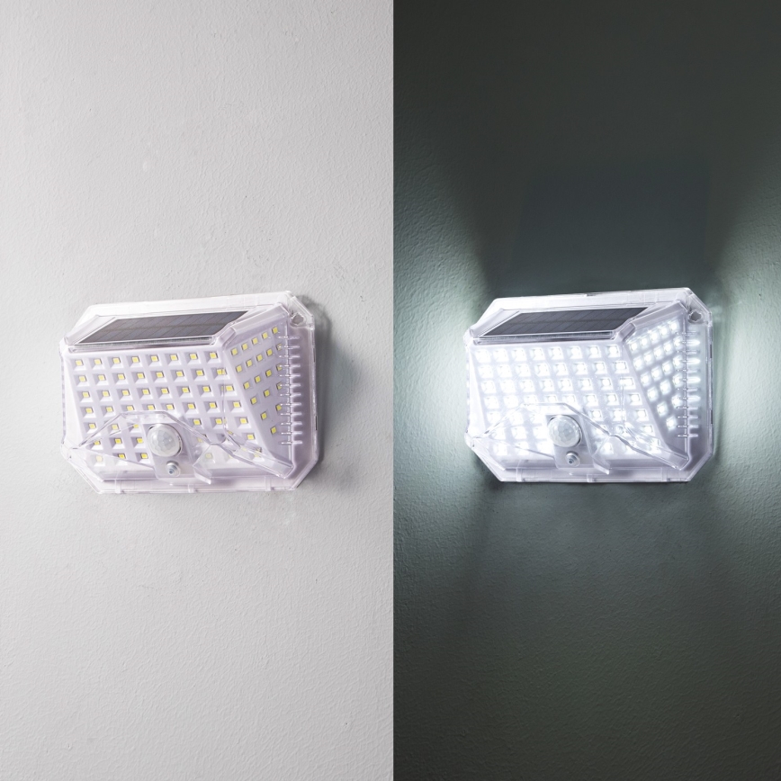 Brilagi - LED solcell väggbelysning med sensor WALLIE LED/4W/5,5V 6500K IP64 silver