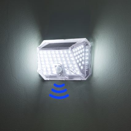 Brilagi - LED solcell väggbelysning med sensor WALLIE LED/4W/5,5V 6500K IP64 silver