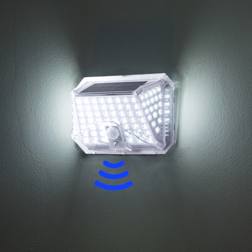 Brilagi - LED solcell väggbelysning med sensor WALLIE LED/4W/5,5V 6500K IP64 silver