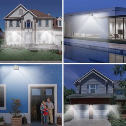 Brilagi - LED solcell väggbelysning med sensor WALLIE LED/4W/5,5V 6500K IP64 silver